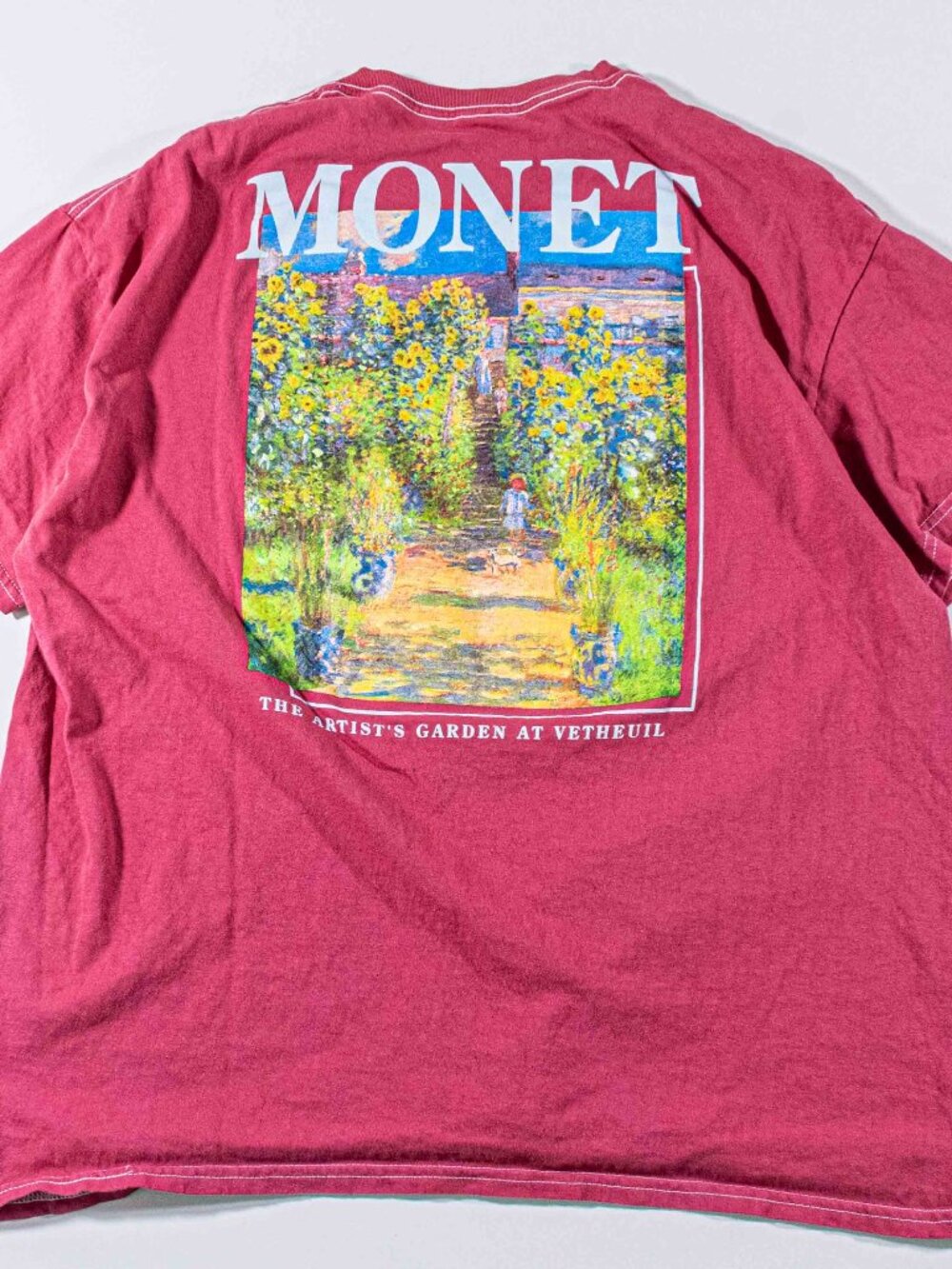 Claude Monet Artist's Garden T-Shirt Pierce Archive Large L Red Art Museum